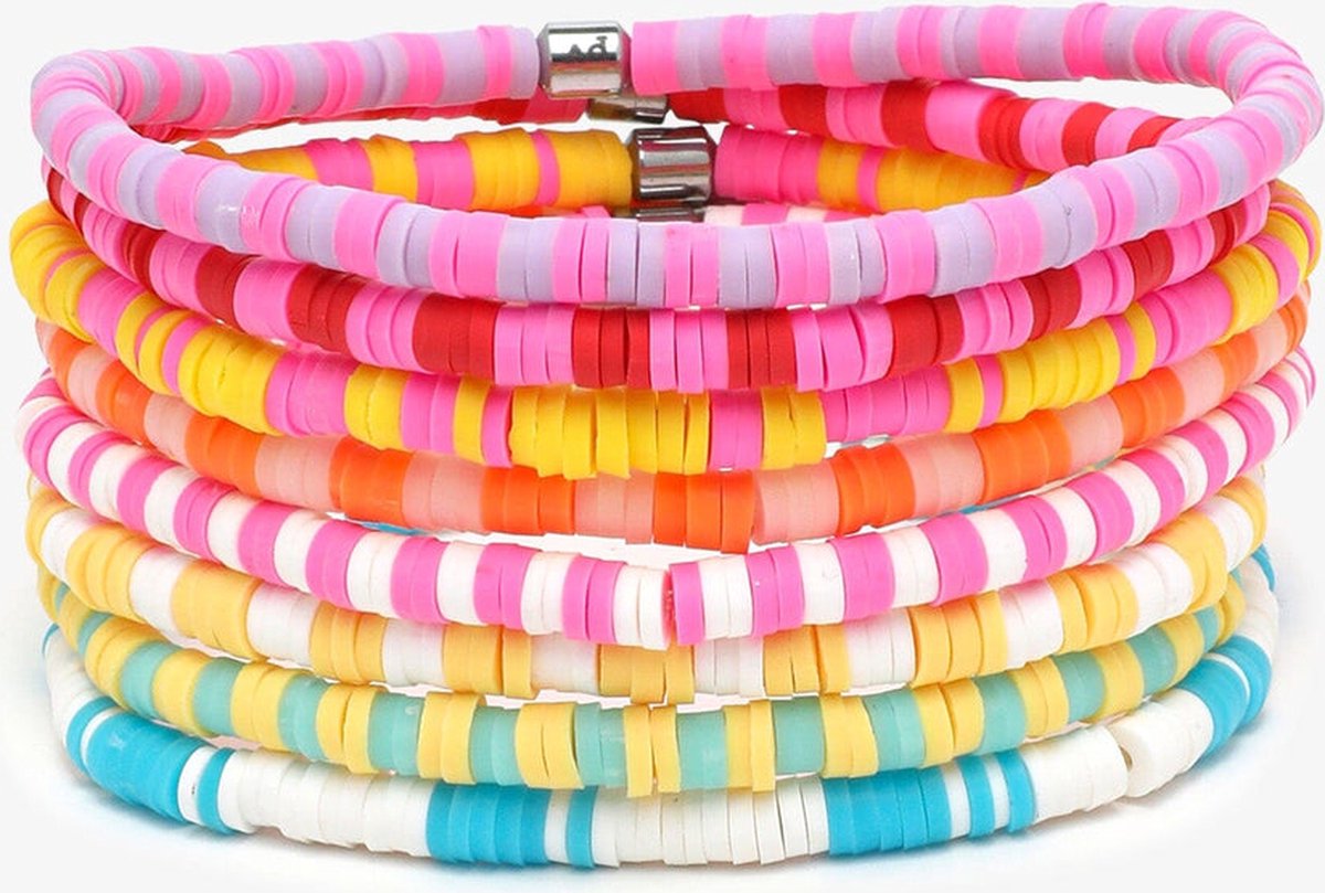 Pura Vida -Vacation Vibes Stretcharmband - set van 8 armbanden