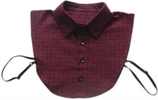 CHPN - Kraagje - Los kraagje - Kraag - Kraag voor onder trui - Blouse kraag - Rood - Geruit - Losse kraag - Accessoire - Kleding accessoire