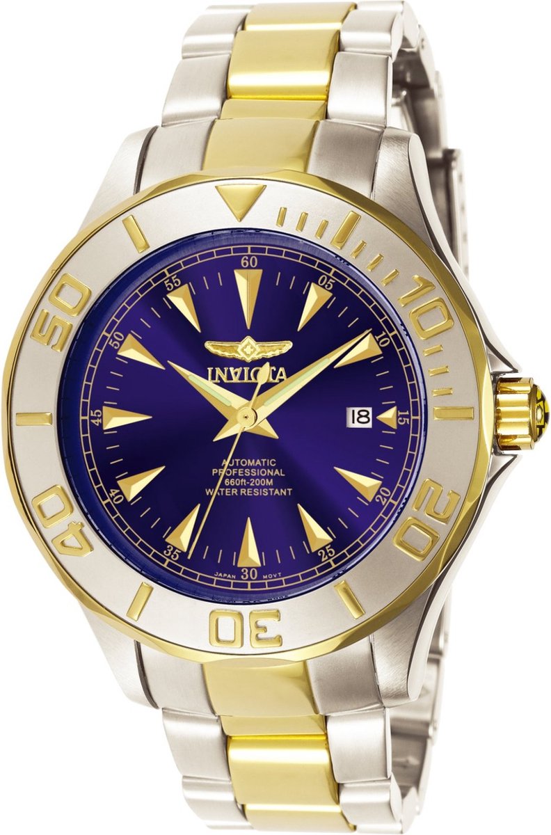 Invicta Signature 7038 Heren Horloge - Waterdicht - Analoog - Automatisch Uurwerk - Roestvrij Staal met blauwe Wijzerplaat - 47mm