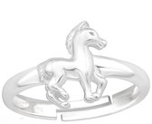 Joy|S - Zilveren paard ring - verstelbaar - zilver - voor kinderen