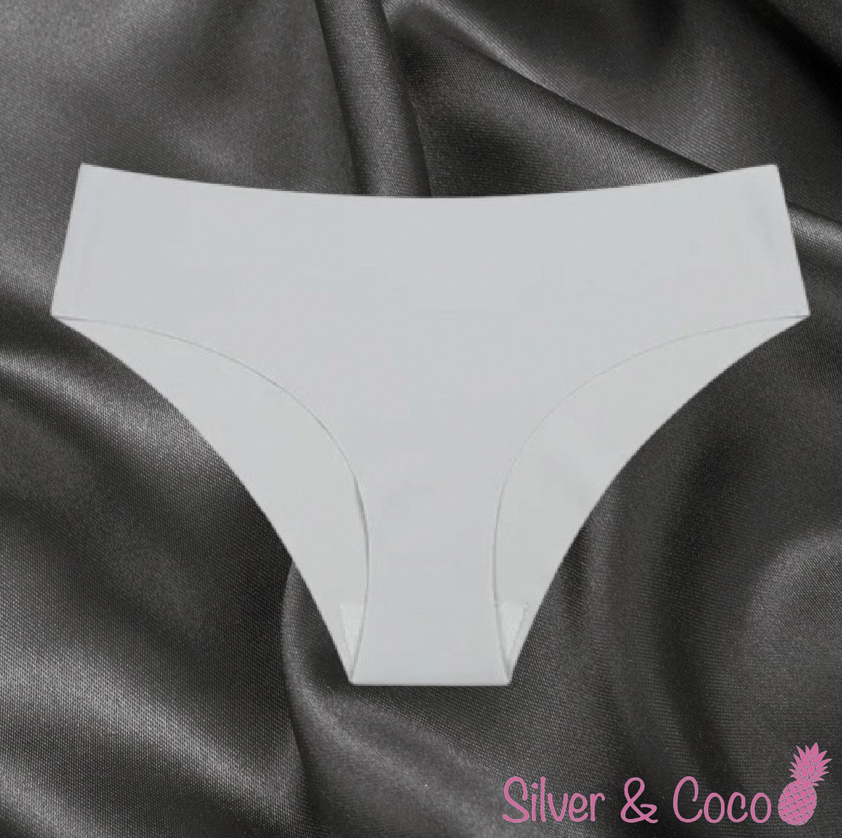 SilverAndCoco® - Naadloze Onderbroek / Seamless Broekje Dames / Zacht Brazilian Slipje / Naadloos Stretch Ondergoed Vrouw / Hipster Dames Lingerie Broekje Slip - Grijs Extra Large / XL