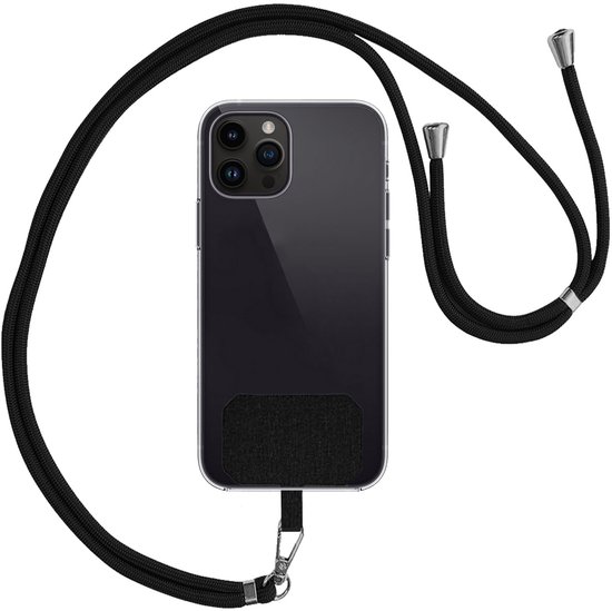 Cordon téléphonique universel Cordons téléphoniques réglables - Cordon téléphonique universel Cordon téléphonique en polyester - Zwart