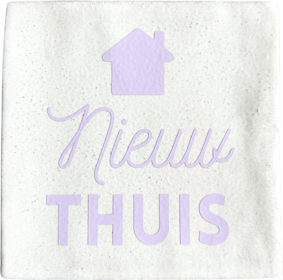 Lottea Tegeltje met tekst ´Nieuw thuis´ - tegeltje, tegeltjes met tekst, tegeltjes met spreuken, housewarming cadeau wit