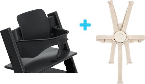 Foto: Stokke tripp trapp bundel babyset en harness zwart