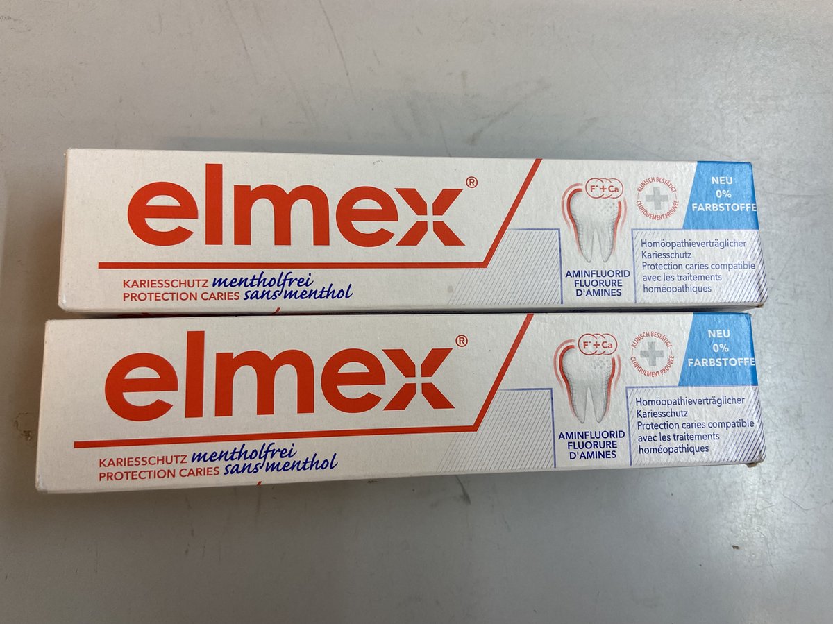 Goedkoopste Elmex Anti-Cariës Mentholvrij Tandpasta – 2 x 75 ml - Voordeelverpakking