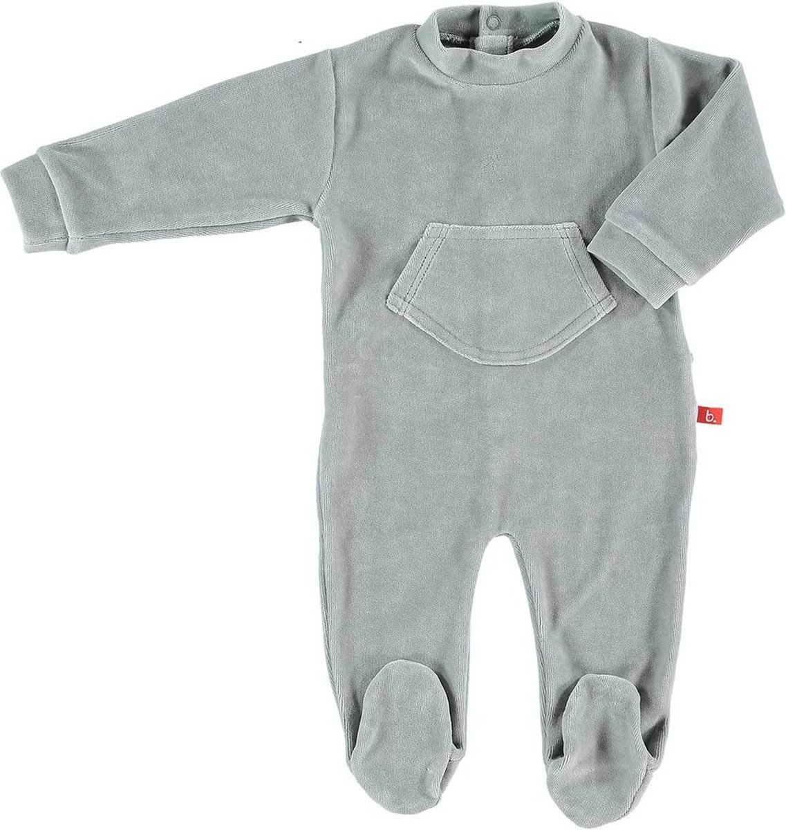 Boxpakje/ baby pyjama biologisch velours grijs 74-80