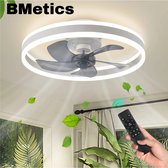 BMetics Premium LED Plafondventilator met verlichting 50 cm breed - Dimbaar met afstandbediening - Zwart