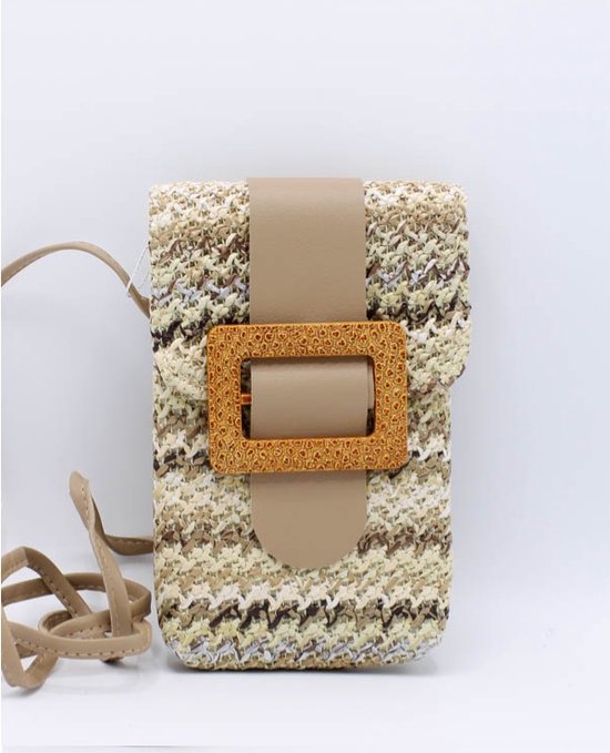 Telefoontasje - Napels - Beige met een mix van kleuren