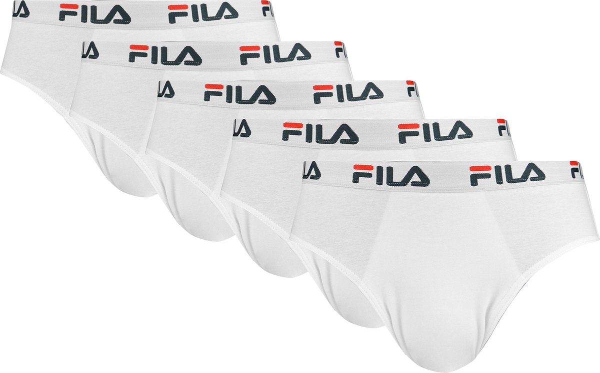 FILA - Basic Logo Brief | 5-Pack | Heren Slip | Maat L - Wit