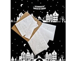 Statische raamstickers Sinterklaas & Kerst – Huisjes Set L (89-delig) - Herbruikbaar, Duurzaam en geleverd in stevige bewaarenvelop
