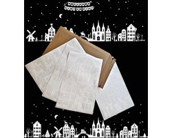 Statische raamstickers Sinterklaas & Kerst – Huisjes Set XL (145-delig) - Herbruikbaar, Duurzaam en geleverd in stevige bewaarenvelop