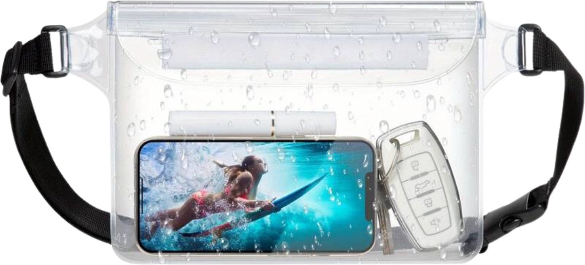 Livano Waterdichte Telefoonhoesjes - Waterdicht Telefoonzakje - Waterproof Festival Opbergtasje - Documententasje - Waterbestendig - Transparant