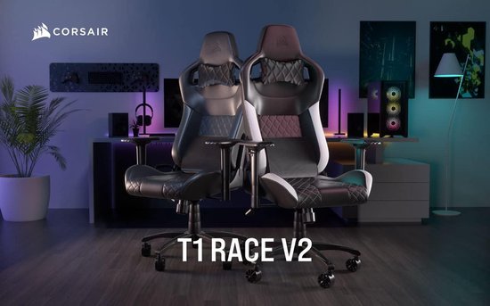 Foto: T1 race 2023 gamingstoel sportstoel design voor racewagen bekleding van kunstleer frame van staal armleuningen met 4d beweging wit zwart