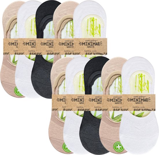 green-goose® Bamboe Footies | 10 Paar | Pastel Kleuren | Maat 35-42