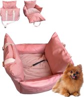 Goldcave Hondenmand voor in de Auto - Extra Zachte Luxe Uitvoering - Autostoel voor Hond - Automand - Hondenbed - Roze