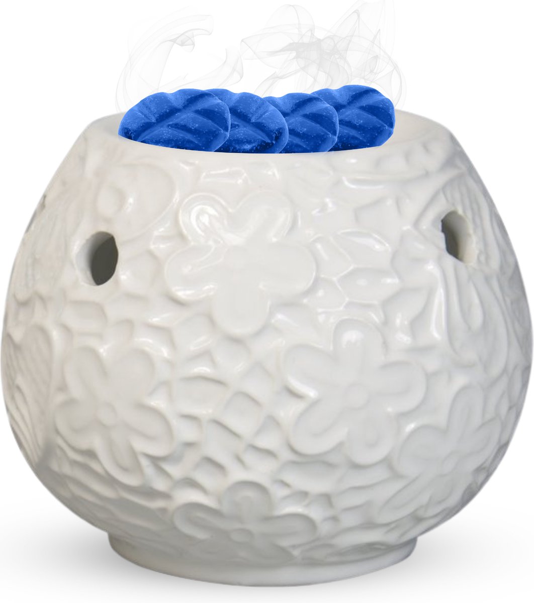 Scentchips® Ceramic Leafs - Waxbrander - Geurbrander - Oliebrander - Wax Melts Brander - Aromabrander - Ook Geschikt Voor Essentiële Oliën - Geurolie - Waxmelts - Wit