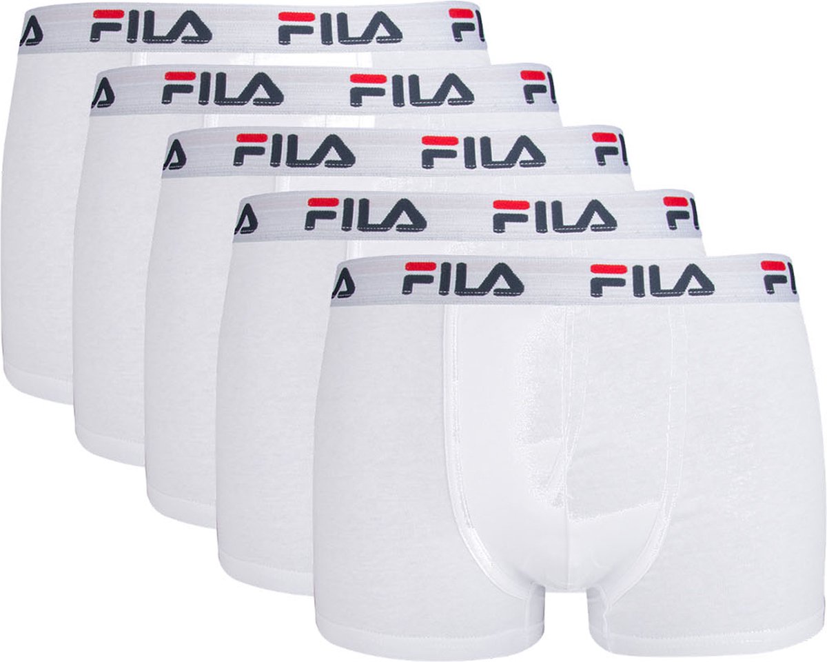 FILA - Heren Basic Boxershorts - 5 Pack - Maat S - Wit