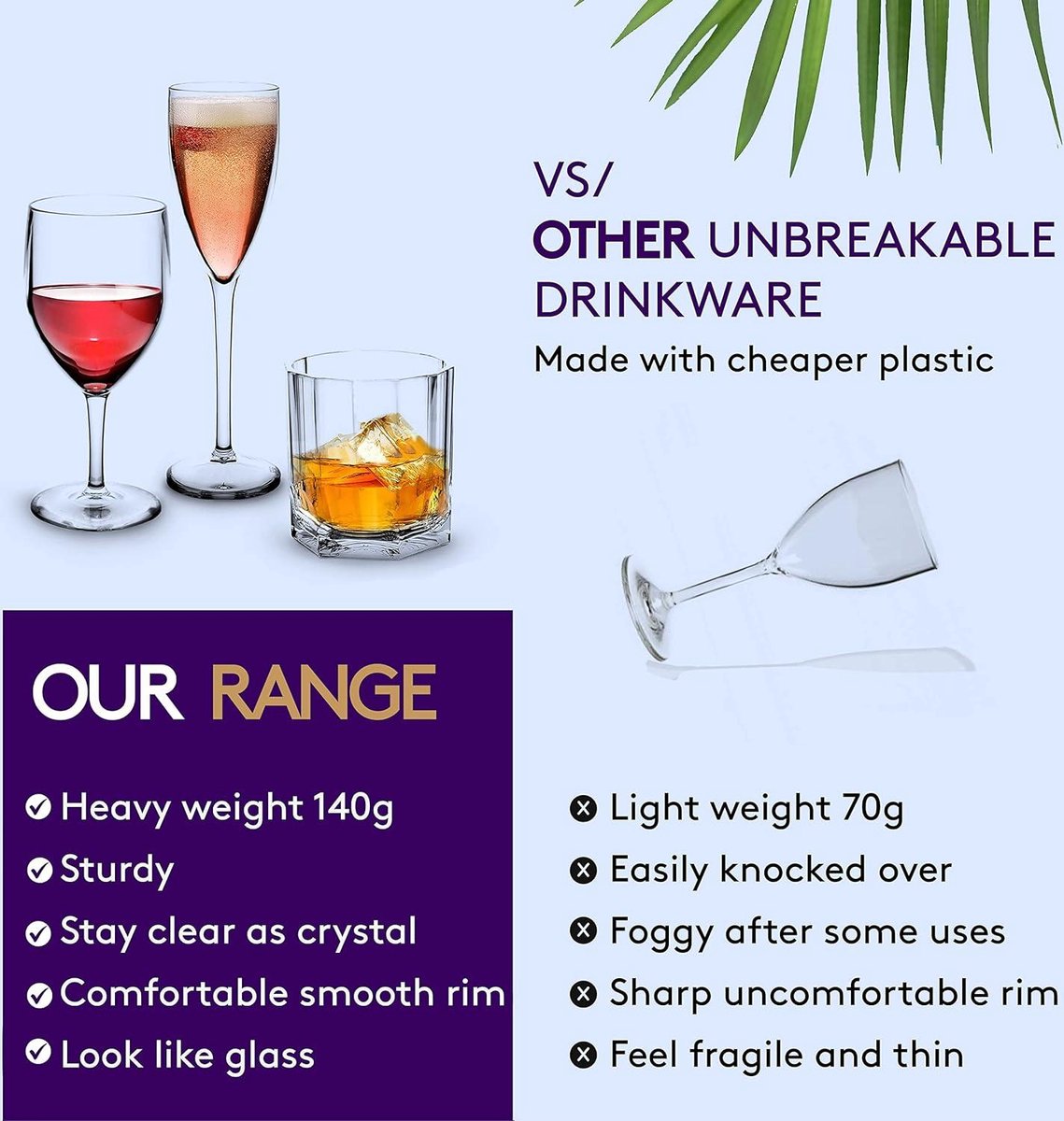 Herbruikbaar Durable Glas SAN Tumbler Frost 420ml (6 Stuks
