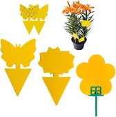30 stuks Gele Sticky Traps in bloemvorm - Voor ingemaakte planten - Tegen muggen, luizen en bladvliegen