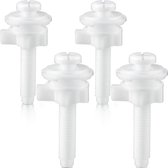 Vervangingsschroeven voor toiletbrillen - plastic toiletbrilscharnierboutschroeven - met plastic moeren en ringen - onderdelenset voor het bevestigen van de bovenste toiletbril - schroef - wit (4 stuks)