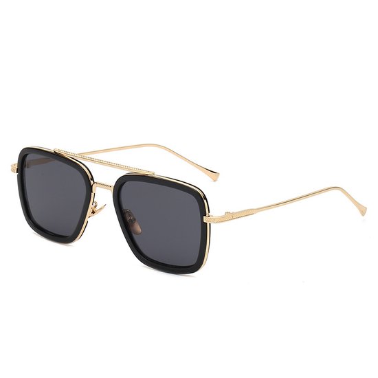 VIVEUX® Titan Collection - Gouden Zonnebril - Zwarte Glazen - Inclusief Beschermhoes