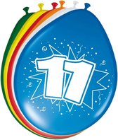 11 jaar verjaardag feest ballonnen - 16x stuks - feestartikelen leeftijd - versiering - mix kleuren