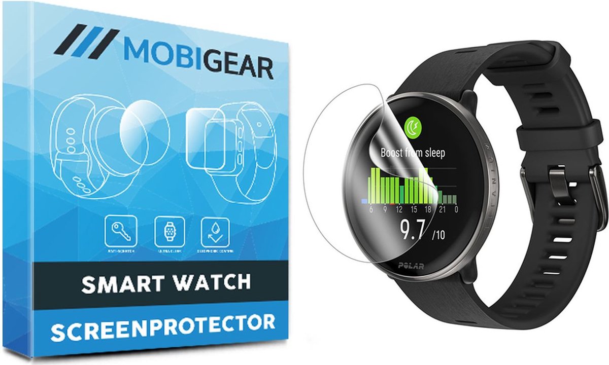 Mobigear Screenprotector geschikt voor Polar Ignite 3 | Mobigear Screenprotector Folie - Case Friendly - Zwart