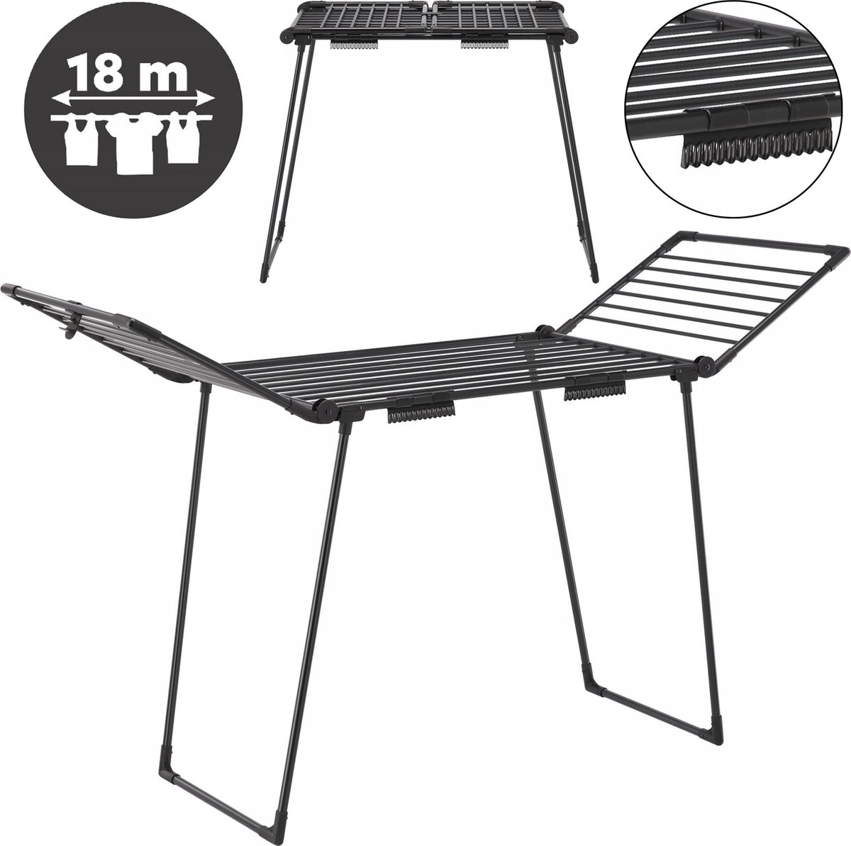 Goedkoopste Droogrek voor wasgoed met twee sokkenhouders RENATA 174x61x106 cm