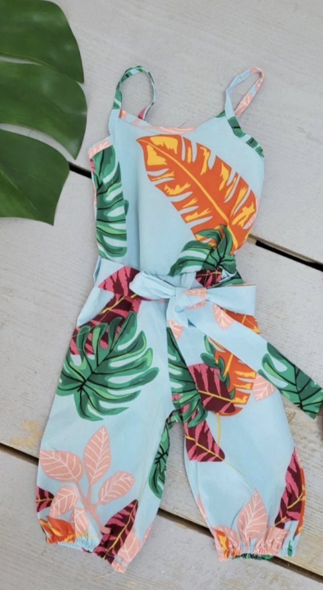 Baby meisjes jumpsuit met bloemenprint, verkrijgbaar in de maten 68 t/m 104