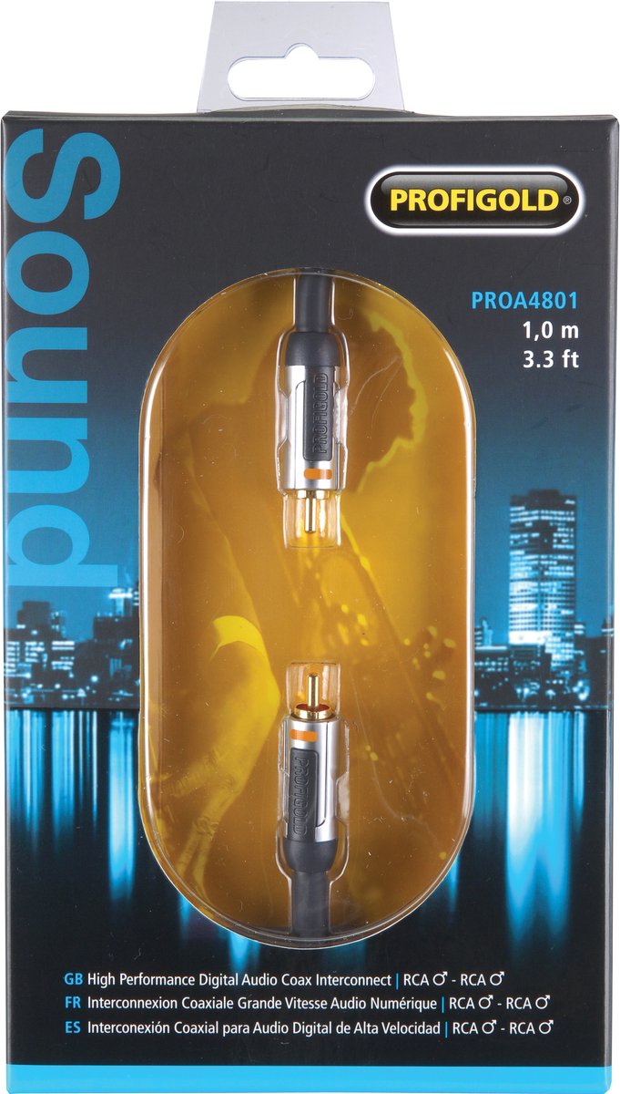 Profigold premium RCA kabel - 1 meter - High-End audiokabel met vergulde TULP connectoren