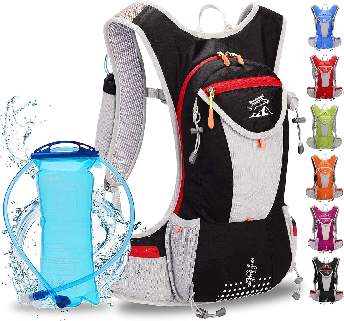 Drinkzak, 2 liter, waterzak voor rugzak, stofdichte en antimicrobiële