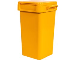 Afvalbak 'Napo' - 70L - Geel - Afvalscheiding binnen & buiten - Opbergbox