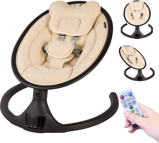 X Adventure Wipstoel Elektrisch Rocco / Schommelstoel Met Bluetoothfunctie & Afstandsbediening- Teddy Beige