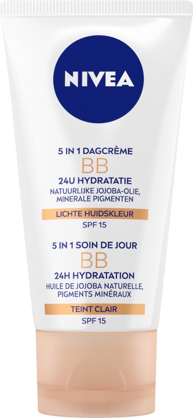 Foto: Nivea essentials 5 in 1 bb cr me light spf 15 bb cream met jojoba olie gekleurde dagcr me hydrateerd en camoufleert 50 ml