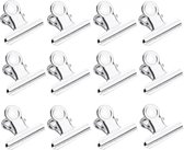 RVS Vershoudclipjes - 12 Stuks - Voor afsluiten voedsel - 5CM - Afsluitclips - Stevige Vershoudclips - afsluiten van (voedsel) zakken - Snackclip vershoudknijper - Afsluitclips - Vershoud knijpers