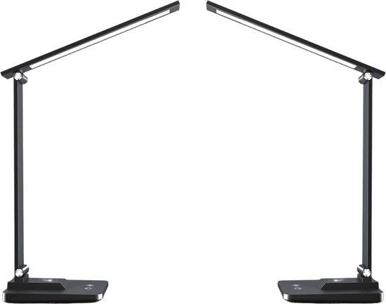 Bureaulamp led dimbaar daglicht - USB oplaadbaar - 15 kleurenfuncties - Daglichtlamp - Touchscreen - Lichttherapielamp - Hobby lamp voor schilderen, puzzelen – UV-Vrij - Tafellamp/lamp staand - Zwart — afbeelding 2