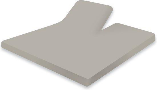 Grijs splittopper hoeslaken met een Y-vormige inkeping.