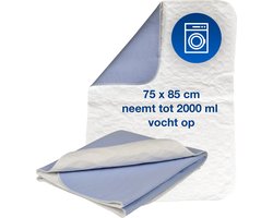 Abena Abri-Soft Wasbare Incontinentie Onderlegger - 1 Incontinentie Matrasbeschermer - Onderlegger voor op Bed - 75 x 85 cm - 2000 ml absorptie