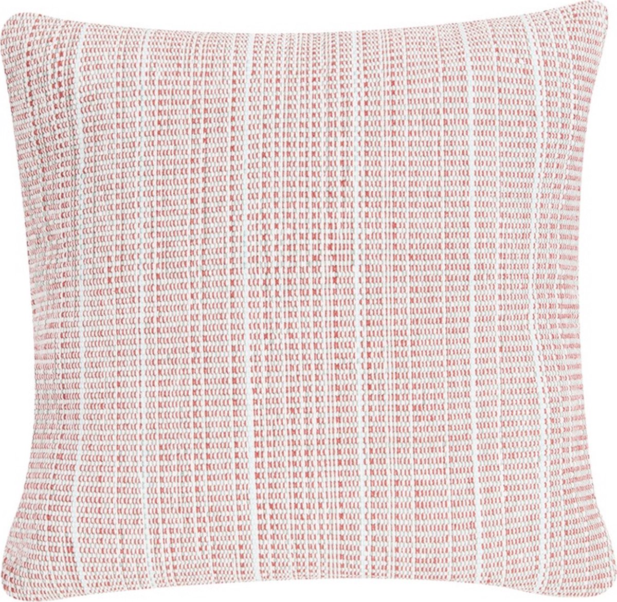 Linen & More Vertical Stripe Dark Rood/Gra Kussen | 60 X 60 | Sierkussen Voor Woonkamer Of Slaapkamer