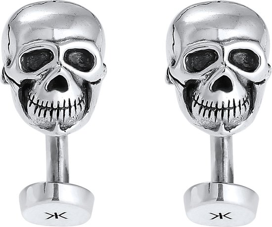 KUZZOI Boutons de manchette de Manchette Homme Symbole Totenkopf Oxidiert Massiv Cool Argent 925