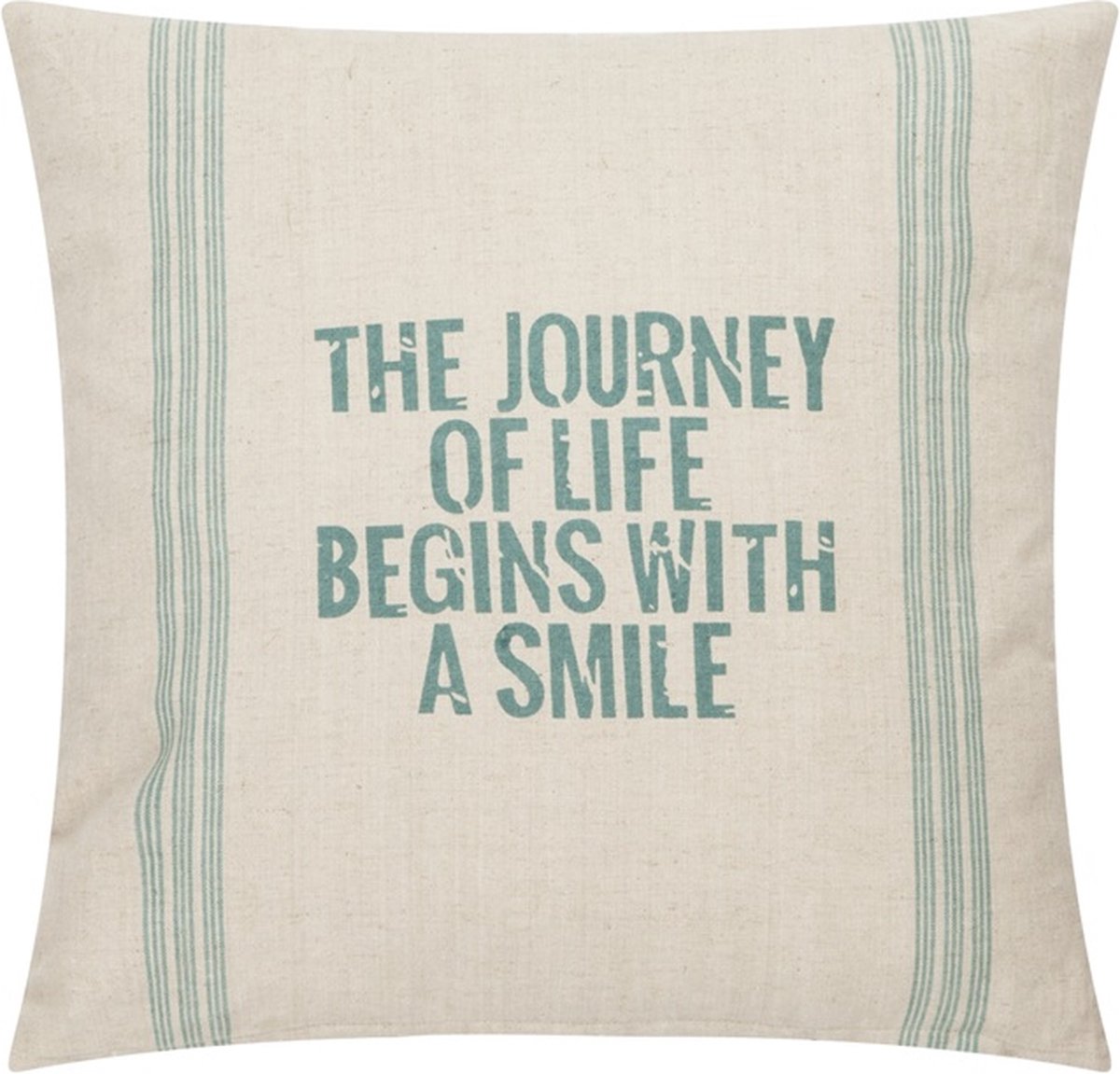 Linen & More Journey Of Life Groen Kussen | 45 X 45 | Sierkussen Voor Woonkamer Of Slaapkamer