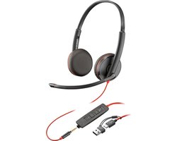 HP Poly Blackwire C3225 – Over-ear headset – Kabel – Stereo – Zwart – Volumeregeling – Microfoon uitschakelbaar