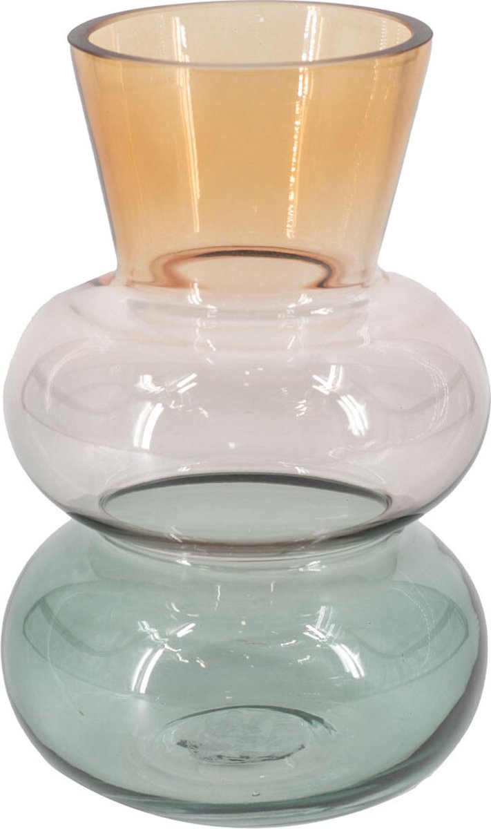 Homebound by Kolony HomeBound by KY | Glazen vaas ombré | 13x13x20cm | bloemenvaas ombré Multi
