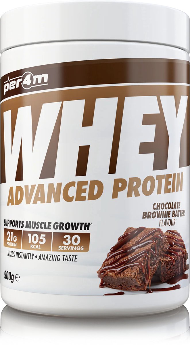 Goedkoopste Per4m - Advanced Whey Protein - Chocolate Brownie Batter - Proteine poeder - Eiwit shake - Eiwitpoeder - 900g - Whey Protein - Eiwitshakes - Whey Proteine - Protein - Proteine - Proteine Shake - Shake - Fitness - Krachttraining - Gym