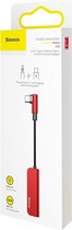 2 in 1 Premium USB-C Male naar USB-C & 3.5mm AudioJack Female Plug Adapter - Snellader / Fast Charger 2A - Geschikt voor iPad 2018 - Rood