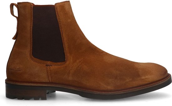 Van Lier - Homme - Bottines Chelsea en daim Cognac - Taille 41