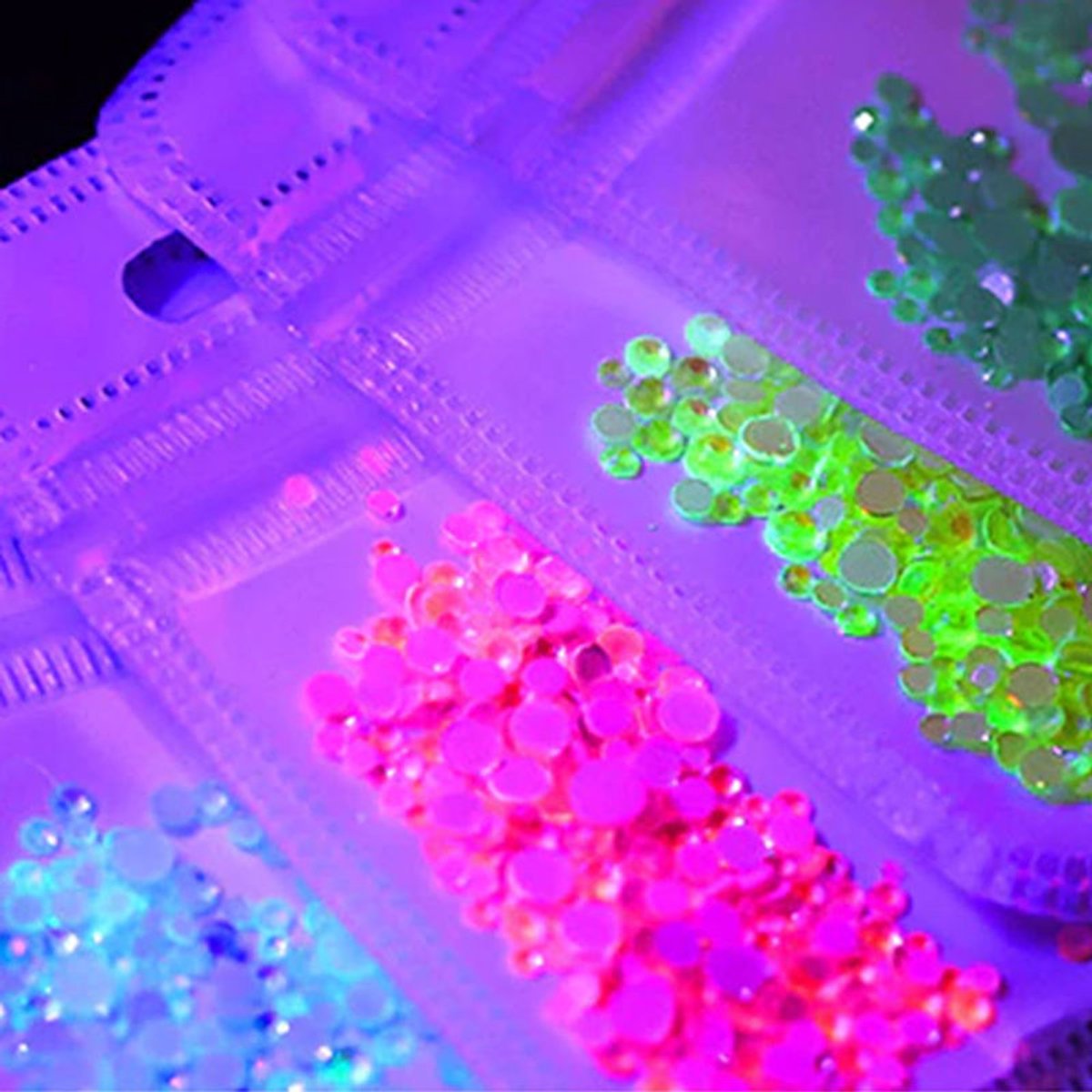 DRM Opal Glow Night Nagel Steentjes - Glow In The Dark Mix Van Maten 250st. #7