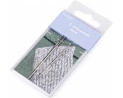 H231335 - 2 wolnaalden groot - 2x wolnaald stomp - Lengte: 5-7 cm Diameter naald: 1,6 - 2,4 mm - groot oog