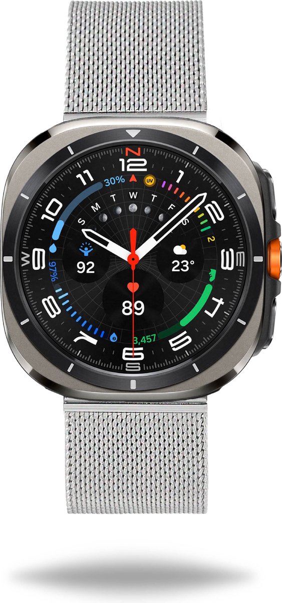 Elysian horlogebandje geschikt voor Samsung Galaxy Watch Ultra 7 - Mesh - 316L Roestvrij Staal - 22mm - Quick Release - Verstelbaar - Milanese band