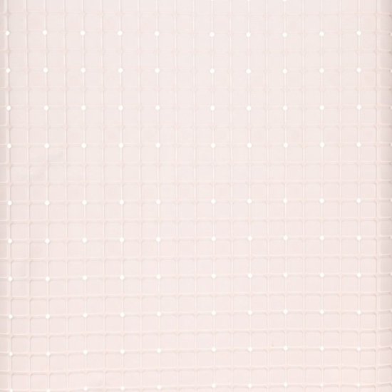 Witte antislip douchemat met een patroon van vierkante vakjes en kleine witte puntjes.